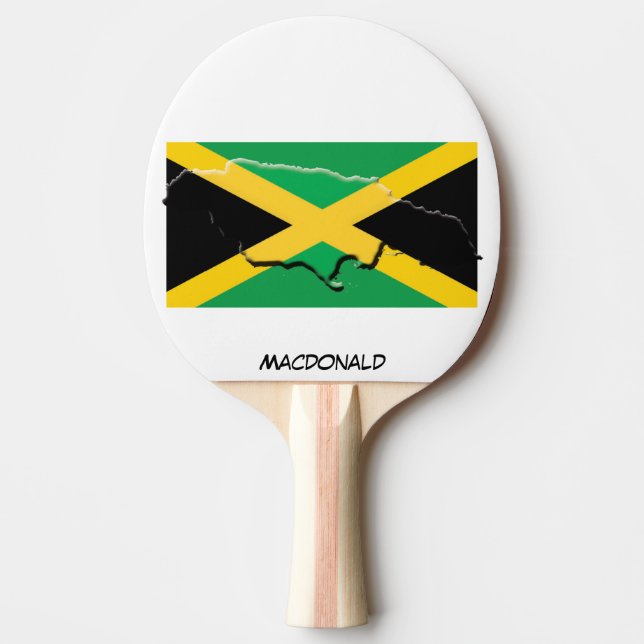 Pala De Ping Pong JAMAICA FLAG & MAP Personalizado (Anverso)