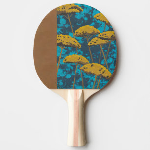 Pala De Ping Pong Jardín de la milenrama de oro con el fondo azul