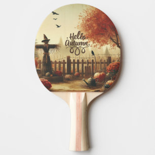 Pala De Ping Pong Jardín de otoño y espantapájaros