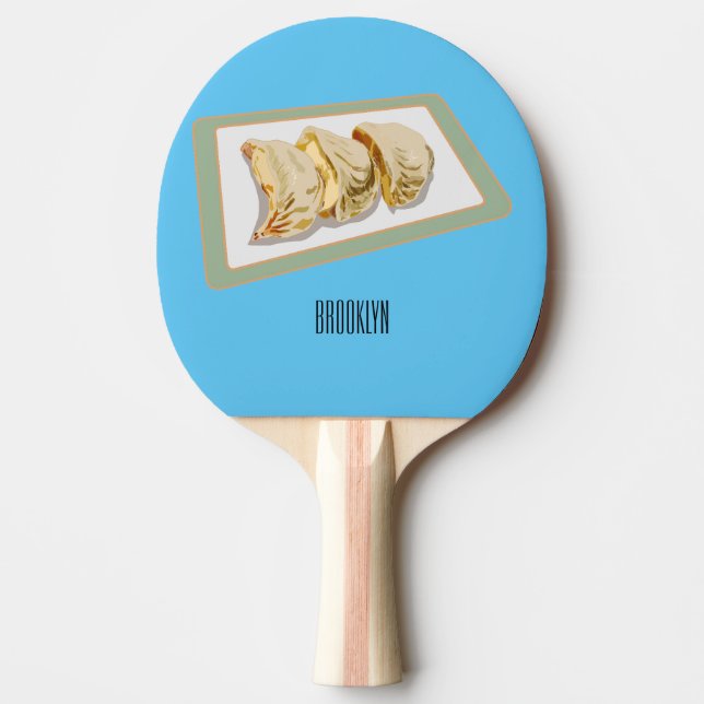 Pala De Ping Pong Jiaozi / ilustracion personalizado chino de bolas  (Anverso)