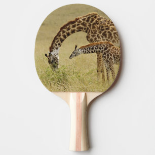 Pala De Ping Pong Jirafa Masai madre y bebé, Giraffa