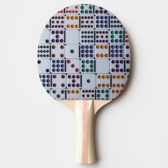 Pala De Ping Pong Juego de números de Dominos (Anverso)