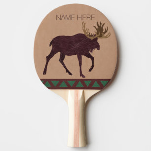 Pala De Ping Pong Juegos falsos de la Cuero-Mirada de los alces