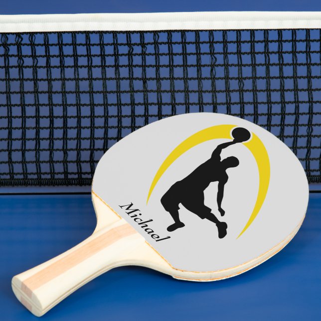 Pala De Ping Pong Jugador de baloncesto de oro negro personalizado (in situ)