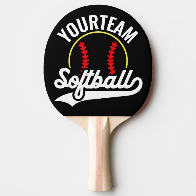 Pala De Ping Pong Jugador de equipo de Softball AÑADIR NOMBRE Liga P (Anverso)