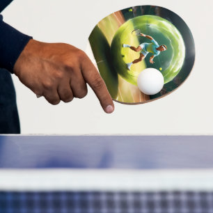 Pala De Ping Pong Jugador de pelota de tenis en la cancha,  