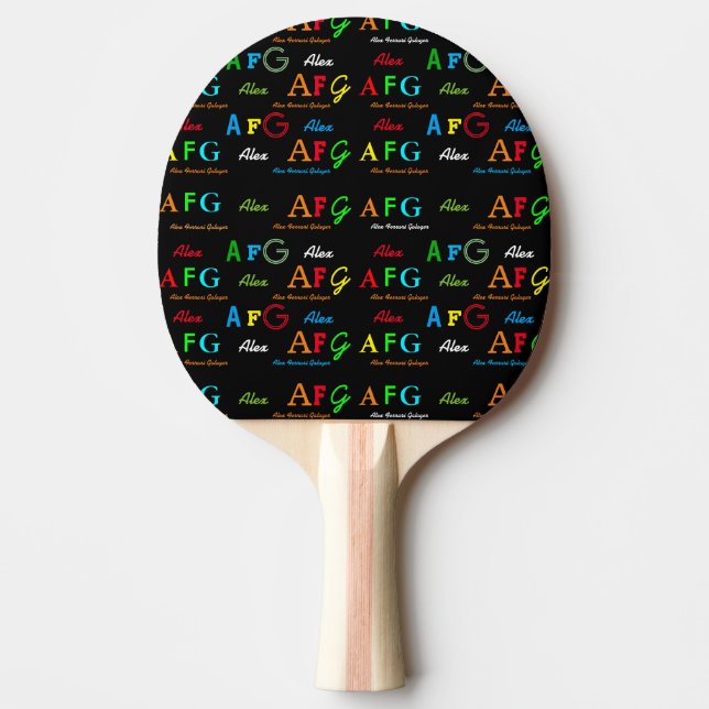 Pala De Ping Pong jugar con nombres . personalizado (Anverso)