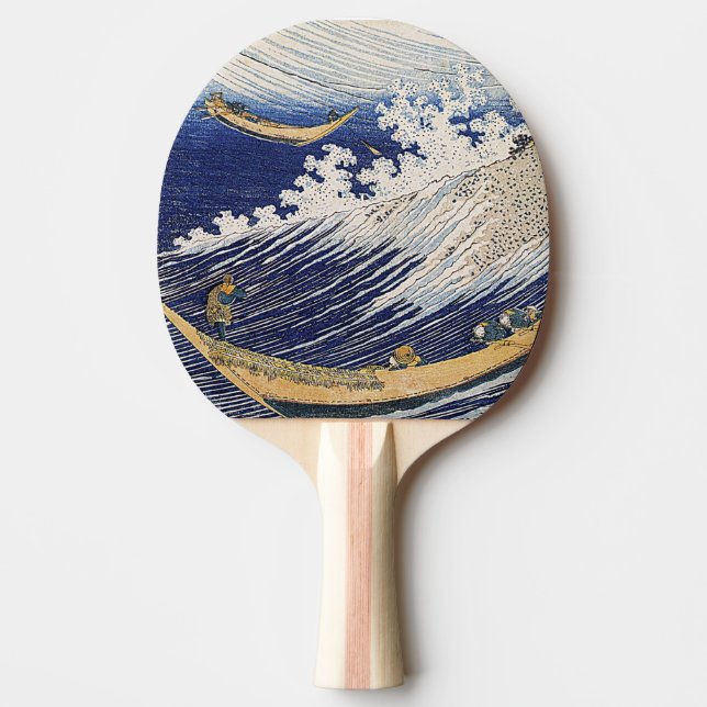 Pala De Ping Pong Katsushika Hokusai. Olas oceánicas (Anverso)