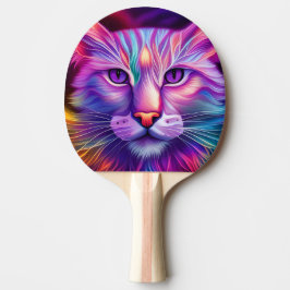 Pala De Ping Pong Katze in Neonfarben