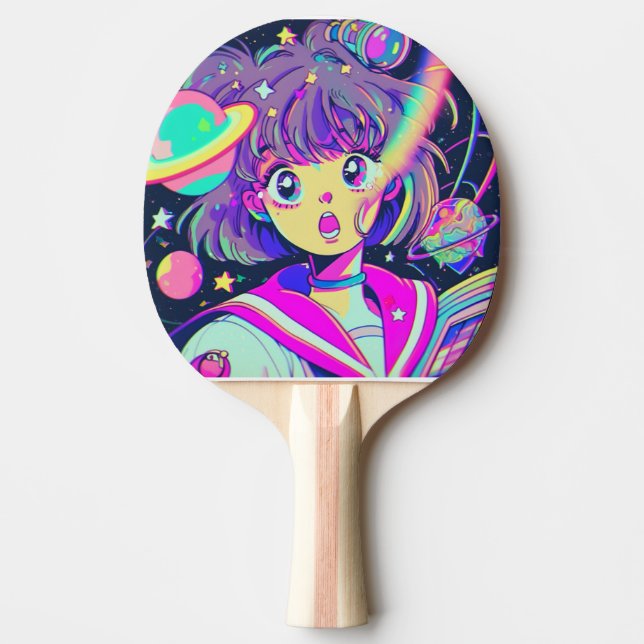 Pala De Ping Pong Kawaii Anime Chica Ping Pong Paddle (Anverso)