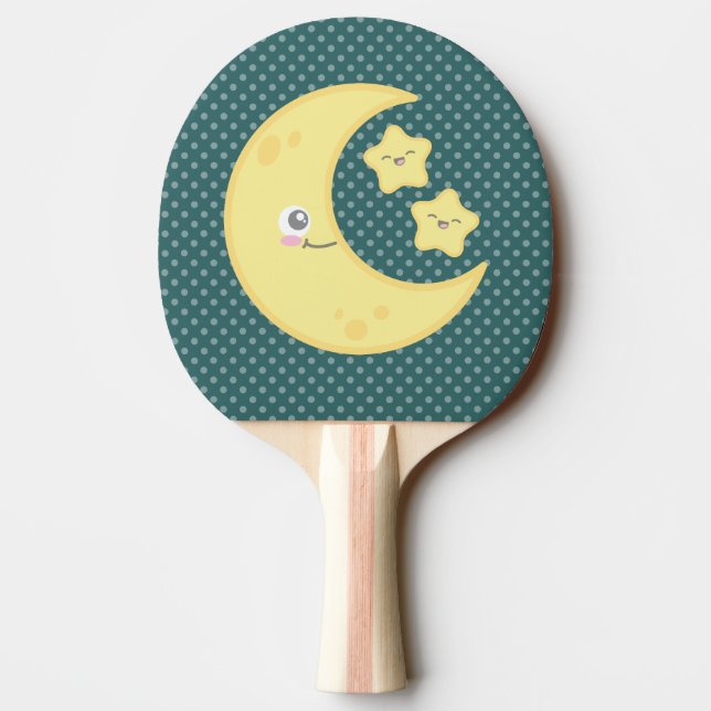Pala De Ping Pong Kawaii Moon y Stars Ping Pong Paddle (Reverso)