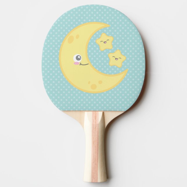 Pala De Ping Pong Kawaii Moon y Stars Ping Pong Paddle (Reverso)
