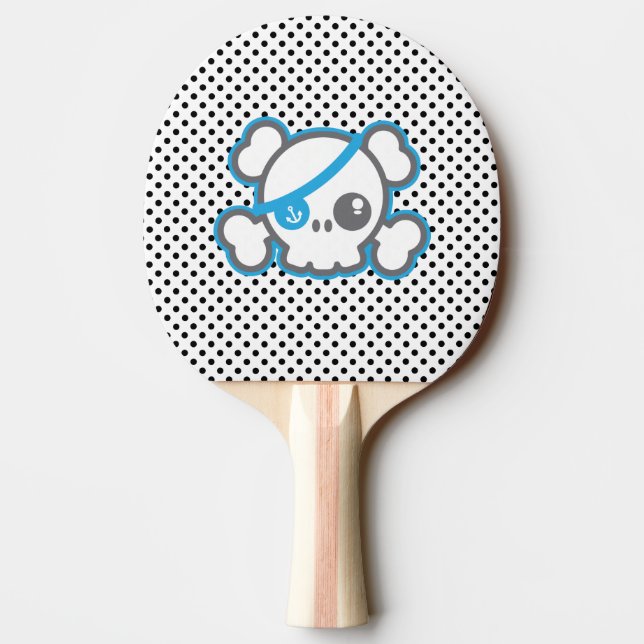 Pala De Ping Pong Kawaii Pirate Skull Ping Pong Paddle (Reverso)