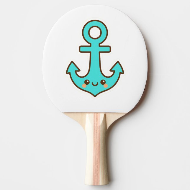 Pala De Ping Pong Kawaii Turquoise Anchor - Fantástico y Alegre (Anverso)