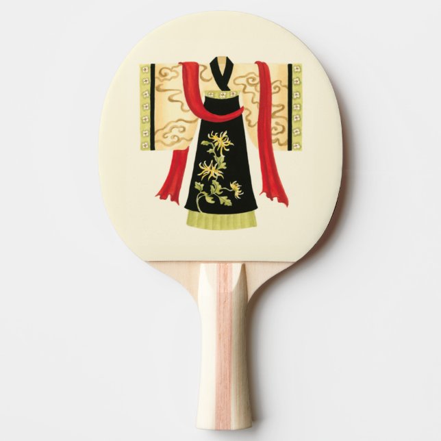 Pala De Ping Pong Kimono japonés tradicional con impresión floral (Anverso)
