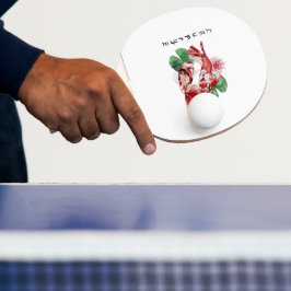 Pala De Ping Pong Koi Fish Estilo Japonés Script Arte Oriental