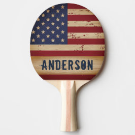 Pala De Ping Pong La bandera estadounidense personalizó patriótico d