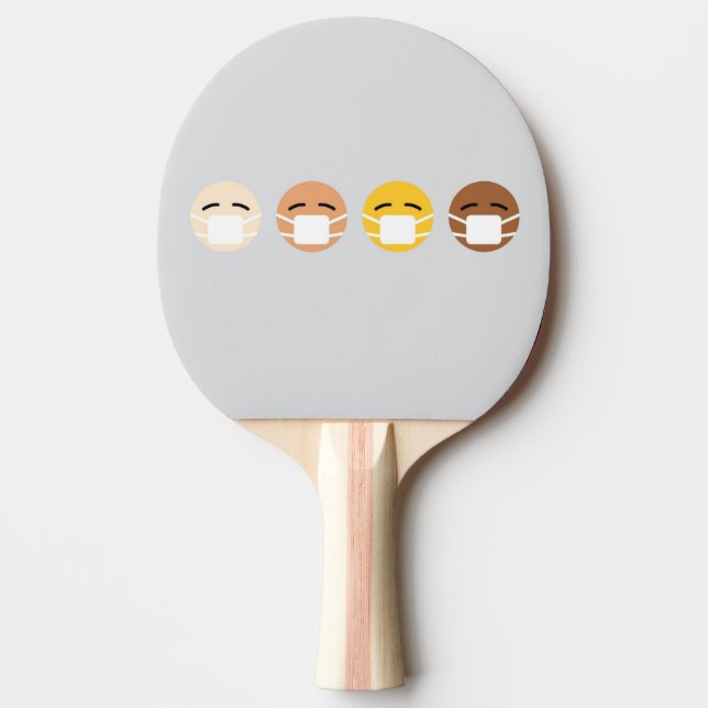 Pala De Ping Pong La Emoji enmascarada se enfrenta a la enmascarada  (Anverso)