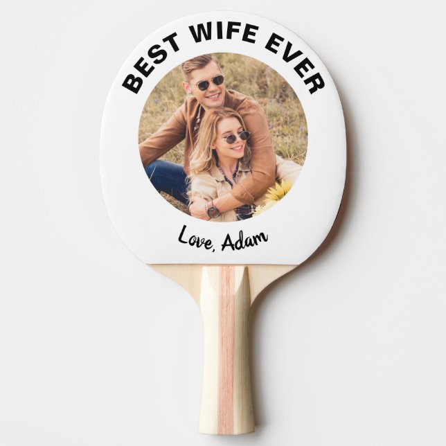 Pala De Ping Pong La mejor foto de la esposa nunca personalizada (Anverso)