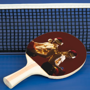Pala De Ping Pong La Navidad de espalda con espalda de hombres sin c