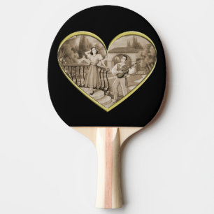 Pala De Ping Pong La pareja de Romance Vintage, el hombre y la mujer