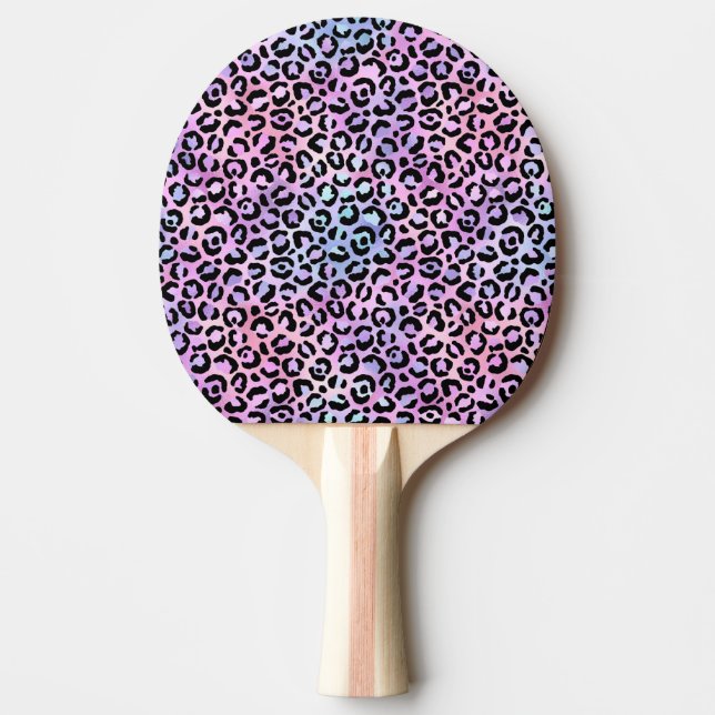 Pala De Ping Pong La Serie Leopardo Irisado Diseño 4 (Anverso)