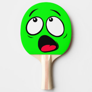 Pala De Ping Pong La temida Emoji personalizada de Dayglow verde