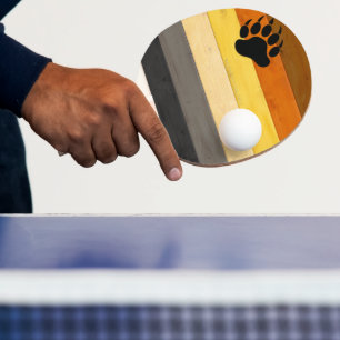 Pala De Ping Pong La textura del suelo de madera de la bandera del O