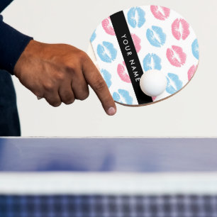 Pala De Ping Pong Labios rosados, labios azules, besos, tu nombre, p