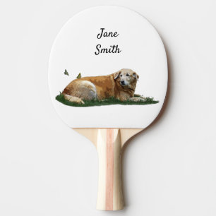 Pala De Ping Pong Labrador amarillo Raza mixta Perro Ping Pong Paddl