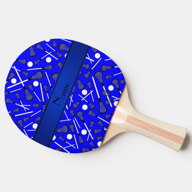 Pala De Ping Pong Lacrosse azul conocido personalizado (Lateral)