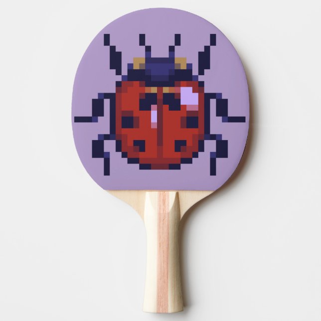 Pala De Ping Pong Ladybug, lieveheersbeestje pixelart (Anverso)