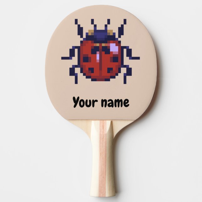 Pala De Ping Pong Ladybug, lieveheersbeestje pixelart (Anverso)