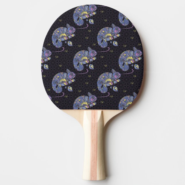 Pala De Ping Pong Lagarto de Zentangle (Anverso)