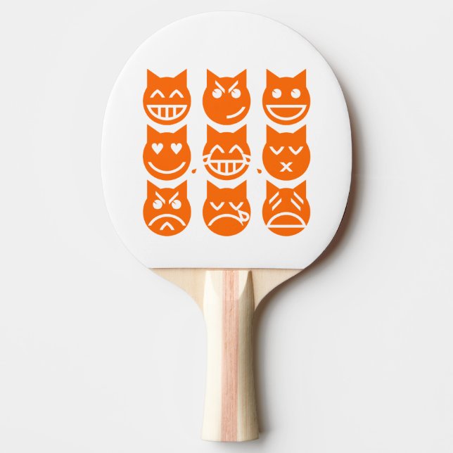 Pala De Ping Pong Las 9 vidas del gato de la Emoji (Anverso)
