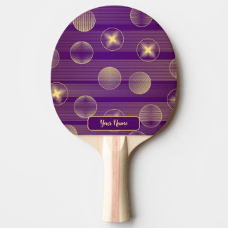 Pala De Ping Pong Las estrellas doradas círculos violeta elegante rú