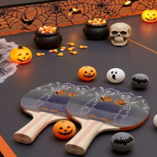 Pala De Ping Pong Las hadas de la calabaza se divierten en Halloween