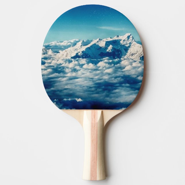 Pala De Ping Pong Las montañas Himalayas en las nubes cielo azul (Anverso)