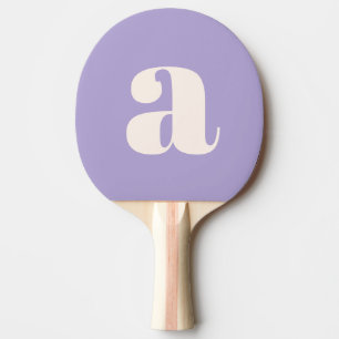 Pala De Ping Pong Lavanda púrpura simple negrita Monograma retro ini