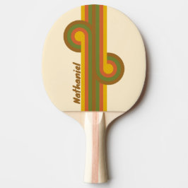 Pala De Ping Pong Lazo de franja de trébol al amanecer con nombre