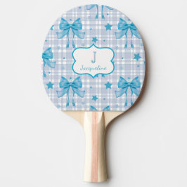 Pala De Ping Pong Lazos Coquetos Femeninos Azules