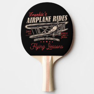 Pala De Ping Pong Lecciones de vuelo retro para aviones personalizad