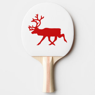 Pala De Ping Pong Lechuza de renos rojos/silueta caribú