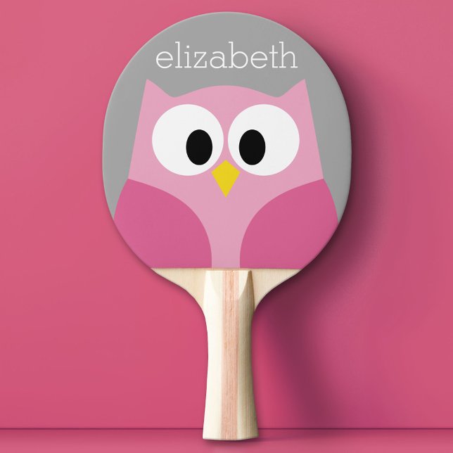 Pala De Ping Pong Lechuza Personalizado pequeña - Nombre personaliza (Custom Ping Pong Paddle)
