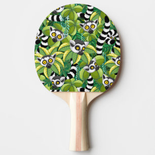 Pala De Ping Pong Lémures de Madagascar en selva exótica