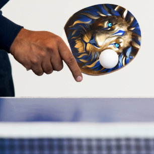 Pala De Ping Pong León azul zafiro y dorado,