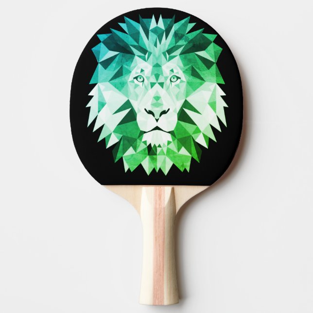 Pala De Ping Pong León geométrico verde (Anverso)