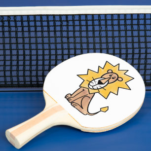 Pala De Ping Pong león lindo dibujos animados niños retro safari sel