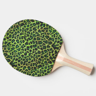 Pala De Ping Pong Leopard Black and Green Print