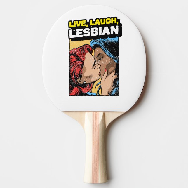 Pala De Ping Pong Lesbiana de la risa en vivo (Anverso)